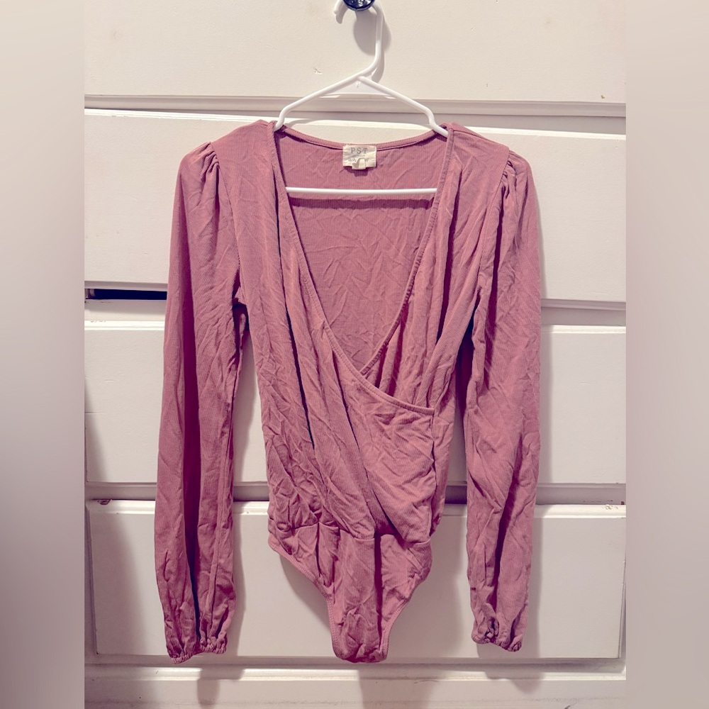 PST Longsleebe body suit, size small, color pink blush